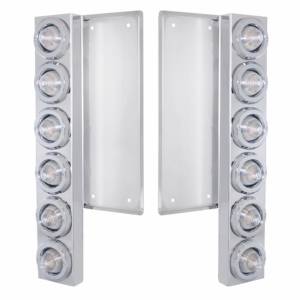 UNITED PACIFIC - 34681 - SOPORTE DEL FILTRO DE AIRE DELANTERO FL SS CON 12X 9 LED LUCES Y BISELES DE COLMENA DE 2" - LED ÁMBAR/LENTE TRANSPARENTE