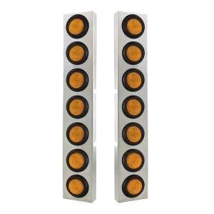 UNITED PACIFIC - 34782 - SOPORTE PARA FILTRO DE AIRE FRONTAL DE ACERO INOXIDABLE KENWORTH CON LUCES PLANAS Y OJALES DE 14X 2" - LENTE ÁMBAR