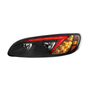 UNITED PACIFIC - UNITED PACIFIC - 34855 - FARO DELANTERO LED NEGRO CON BARRA DE LUCES DE POSICIÓN QUE CAMBIA DE COLOR PARA PETERBILT 386 (2005-2015) Y 387 (1999-2010) - CONDUCTOR - Image 4
