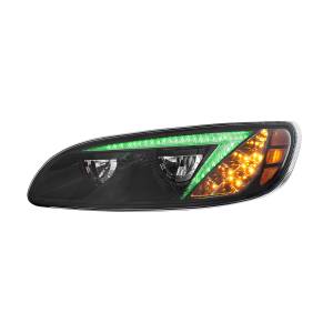 UNITED PACIFIC - UNITED PACIFIC - 34855 - FARO DELANTERO LED NEGRO CON BARRA DE LUCES DE POSICIÓN QUE CAMBIA DE COLOR PARA PETERBILT 386 (2005-2015) Y 387 (1999-2010) - CONDUCTOR - Image 6