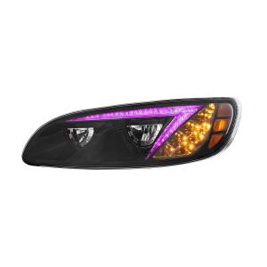 UNITED PACIFIC - UNITED PACIFIC - 34855 - FARO DELANTERO LED NEGRO CON BARRA DE LUCES DE POSICIÓN QUE CAMBIA DE COLOR PARA PETERBILT 386 (2005-2015) Y 387 (1999-2010) - CONDUCTOR - Image 9