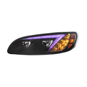 UNITED PACIFIC - UNITED PACIFIC - 34855 - FARO DELANTERO LED NEGRO CON BARRA DE LUCES DE POSICIÓN QUE CAMBIA DE COLOR PARA PETERBILT 386 (2005-2015) Y 387 (1999-2010) - CONDUCTOR - Image 10