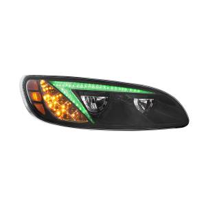 UNITED PACIFIC - UNITED PACIFIC - 34856 - FARO DELANTERO LED NEGRO CON BARRA DE LUCES DE POSICIÓN QUE CAMBIA DE COLOR PARA PETERBILT 386 (2005-2015) Y 387 (1999-2010) - PASAJERO - Image 6