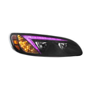 UNITED PACIFIC - UNITED PACIFIC - 34856 - FARO DELANTERO LED NEGRO CON BARRA DE LUCES DE POSICIÓN QUE CAMBIA DE COLOR PARA PETERBILT 386 (2005-2015) Y 387 (1999-2010) - PASAJERO - Image 9