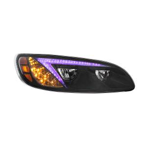 UNITED PACIFIC - UNITED PACIFIC - 34856 - FARO DELANTERO LED NEGRO CON BARRA DE LUCES DE POSICIÓN QUE CAMBIA DE COLOR PARA PETERBILT 386 (2005-2015) Y 387 (1999-2010) - PASAJERO - Image 10