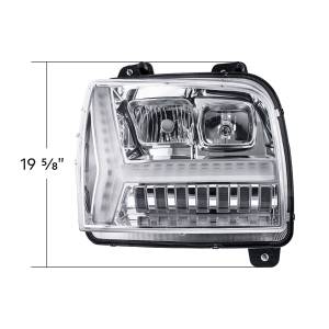 UNITED PACIFIC - UNITED PACIFIC - 35131 - FARO CROMADO CON BARRA DE LUCES LED DRL Y SEÑAL DE GIRO PARA KENWORTH W990-PASSENGER 2018-2024 - Image 8
