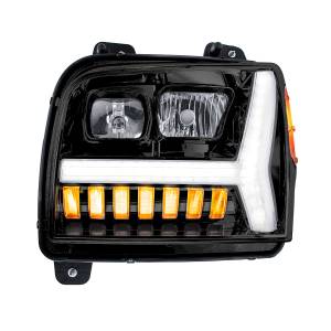 UNITED PACIFIC - 35132 - FARO APAGADO CON BARRA DE LUCES LED DRL Y SEÑAL DE GIRO PARA KENWORTH W990-DRIVER 2018-2024