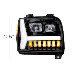 UNITED PACIFIC - UNITED PACIFIC - 35133 - FARO APAGADO CON BARRA DE LUCES LED DRL Y SEÑAL DE GIRO PARA KENWORTH W990-PASSENGER 2018-2024 - Image 8