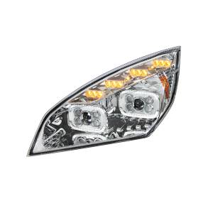 UNITED PACIFIC - 35725 - FARO PROYECTOR CROMADO DE 10 LED CON GIRO SECUENCIAL LED Y DRL PARA CASCADIA 2018-2024 - CONDUCTOR