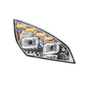 UNITED PACIFIC - 35726 - FARO PROYECTOR CROMADO DE 10 LED CON GIRO SECUENCIAL LED Y DRL PARA CASCADIA 2018-2024 - PASAJERO