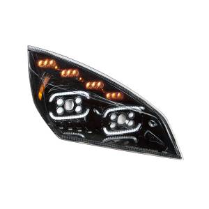 UNITED PACIFIC - 35728 - FARO PROYECTOR NEGRO DE 10 LED CON GIRO SECUENCIAL Y DRL PARA CASCADIA 2018-2024 - PASAJERO