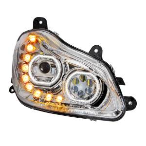 UNITED PACIFIC - UNITED PACIFIC - 35742 - FARO DELANTERO CROMADO DE 10 LED PARA KENWORTH T680 2013-2021 - LADO DEL PASAJERO - Image 3