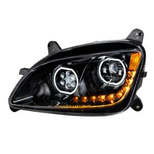 UNITED PACIFIC - 35747 - FARO DELANTERO NEGRO 10 LED PARA PETERBILT 587 (2010-2016) Y 579 (2012-2021) - LADO DEL CONDUCTOR