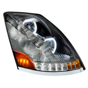 UNITED PACIFIC - 35750 - FARO CROMADO DE 10 LED PARA VOLVO VN/VNL 2003-2017 - LADO DEL PASAJERO