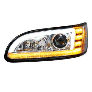 UNITED PACIFIC - UNITED PACIFIC - 35765 - FARO DE PROYECCIÓN CROMADO CON GIRO SECUENCIAL LED Y DRL PARA CONDUCTOR PETERBILT 386 2005-2015 - Image 6