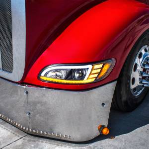 UNITED PACIFIC - UNITED PACIFIC - 35768 - FARO DE PROYECCIÓN NEGRO CON GIRO SECUENCIAL LED Y DRL PARA PETERBILT 386 2005-2015 - Image 9