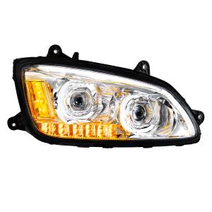 UNITED PACIFIC - 35772 - FARO LED CROMADO CON SEÑAL DE GIRO LED Y BARRA DE LUZ DE POSICIÓN LED PARA KENWORTH T660 2008-2017 - PASAJERO