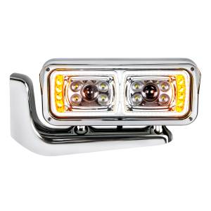 UNITED PACIFIC - 35775 - CONJUNTO DE FAROS DE PROYECCIÓN "CROMADOS" DE 10 LED DE ALTA POTENCIA CON BRAZO DE MONTAJE - LADO DEL CONDUCTOR