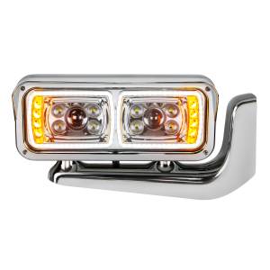 UNITED PACIFIC - 35776 - CONJUNTO DE FAROS DE PROYECCIÓN "CROMADOS" DE 10 LED DE ALTA POTENCIA CON BRAZO DE MONTAJE - LADO DEL PASAJERO