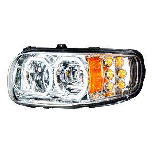 UNITED PACIFIC - 35784 - FARO CROMADO DE 10 LED DE ALTA POTENCIA CON GIRO DE 6 LED Y HALO DE 100 LED PARA EL CONDUCTOR PETERBILT 389 2008-2023