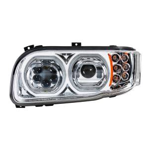 UNITED PACIFIC - UNITED PACIFIC - 35784 - FARO CROMADO DE 10 LED DE ALTA POTENCIA CON GIRO DE 6 LED Y HALO DE 100 LED PARA EL CONDUCTOR PETERBILT 389 2008-2023 - Image 4