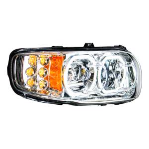 UNITED PACIFIC - 35785 - FARO CROMADO DE 10 LED DE ALTA POTENCIA CON GIRO DE 6 LED Y HALO DE 100 LED PARA PETERBILT 389 2008-2023