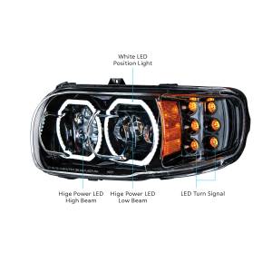 UNITED PACIFIC - UNITED PACIFIC - 35786 - FARO APAGADO DE 10 LED DE ALTA POTENCIA CON GIRO DE 6 LED Y HALO DE 100 LED PARA EL CONDUCTOR PETERBILT 389 2008-2023 - Image 8