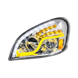 UNITED PACIFIC - 35790 - FARO LED CROMADO DE ALTA POTENCIA CON LED DRL Y SEÑAL DE GIRO LED PARA FL CASCADIA 2008-2017 - CONDUCTOR