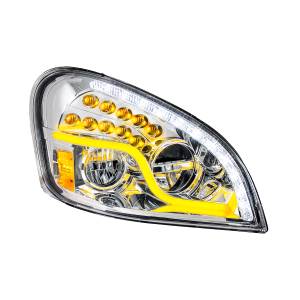 UNITED PACIFIC - 35791 - FARO LED CROMADO DE ALTA POTENCIA CON LED DRL Y SEÑAL DE GIRO LED PARA FL CASCADIA 2008-2017 - PASAJERO