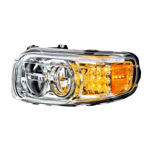 UNITED PACIFIC - 35794 - FARO DELANTERO LED CROMADO CON BARRA DE LUCES DE GIRO Y POSICIÓN LED PARA PETERBILT 388 (2008-2015) Y 389 (2008-2023) - CONDUCTOR