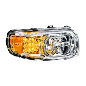 UNITED PACIFIC - 35795 - FARO LED CROMADO CON BARRA DE LUCES DE GIRO Y POSICIÓN LED PARA PETERBILT 388(2008-2015) Y 389(2008-2023) - PASAJERO