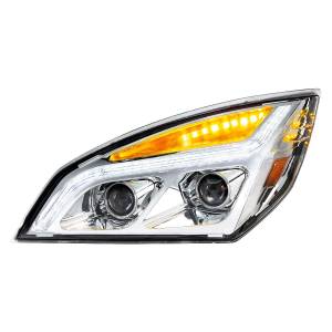 UNITED PACIFIC - 35819 - FARO DE PROYECCIÓN LED CROMADO CON LUZ DE POSICIÓN LED PARA FREIGHTLINER CASCADIA 2018-2024 - CONDUCTOR