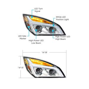 UNITED PACIFIC - UNITED PACIFIC - 35820 - FARO DE PROYECCIÓN LED CROMADO CON LUZ DE POSICIÓN LED PARA FREIGHTLINER CASCADIA 2018-2024 - PASAJERO - Image 8