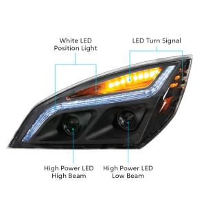 UNITED PACIFIC - UNITED PACIFIC - 35821 - FARO DE PROYECCIÓN LED NEGRO CON LUZ DE POSICIÓN LED PARA FREIGHTLINER CASCADIA 2018-2024 - CONDUCTOR - Image 9