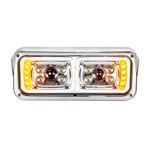 UNITED PACIFIC - 35824 - FARO DE PROYECCIÓN "CROMADO" DE 10 LED DE ALTA POTENCIA CON SEÑAL DE GIRO LED Y BARRA DE LUCES DE POSICIÓN - PASAJERO