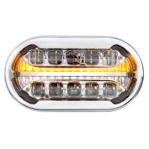 UNITED PACIFIC - 35827 - ULTRALIT PLUS R - MÓDULO DE FARO PROYECTOR FULL LED CON BISEL CROMADO, CARCASA INTERIOR CROMADA
