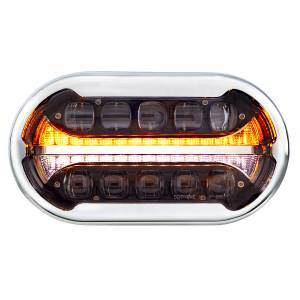 UNITED PACIFIC - 35828 - ULTRALIT PLUS R - MÓDULO FARO PROYECTOR FULL LED CON BISEL CROMADO, CARCASA INTERIOR NEGRA