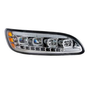 UNITED PACIFIC - UNITED PACIFIC - 35842 - FARO CROMADO DE QUAD-LED CON LED DRL Y SEQ. SEÑAL PARA PETERBILT 386- PASAJERO 2005-2015 - Image 2