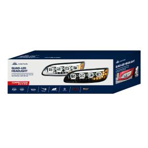 UNITED PACIFIC - UNITED PACIFIC - 35842 - FARO CROMADO DE QUAD-LED CON LED DRL Y SEQ. SEÑAL PARA PETERBILT 386- PASAJERO 2005-2015 - Image 7