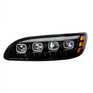 UNITED PACIFIC - UNITED PACIFIC - 35843 - FARO QUAD-LED NEGRO CON LED DRL Y SEQ. SEÑAL PARA CONDUCTOR PETERBILT 386 2005-2015 - Image 2