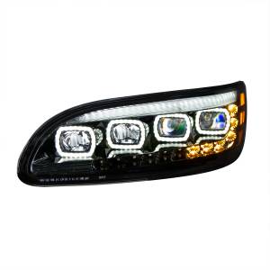 UNITED PACIFIC - UNITED PACIFIC - 35843 - FARO QUAD-LED NEGRO CON LED DRL Y SEQ. SEÑAL PARA CONDUCTOR PETERBILT 386 2005-2015 - Image 3