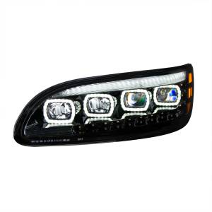 UNITED PACIFIC - UNITED PACIFIC - 35843 - FARO QUAD-LED NEGRO CON LED DRL Y SEQ. SEÑAL PARA CONDUCTOR PETERBILT 386 2005-2015 - Image 4