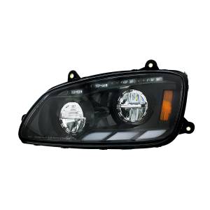 UNITED PACIFIC - 35881 - FARO LED NEGRO CON SEÑAL DE GIRO SECUENCIAL Y BARRAS DE LUCES DE POSICIÓN PARA KENWORTH T660 2008-17 - CONDUCTOR