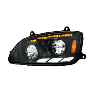 UNITED PACIFIC - UNITED PACIFIC - 35881 - FARO LED NEGRO CON SEÑAL DE GIRO SECUENCIAL Y BARRAS DE LUCES DE POSICIÓN PARA KENWORTH T660 2008-17 - CONDUCTOR - Image 2