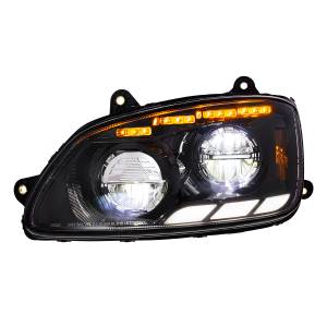 UNITED PACIFIC - UNITED PACIFIC - 35881 - FARO LED NEGRO CON SEÑAL DE GIRO SECUENCIAL Y BARRAS DE LUCES DE POSICIÓN PARA KENWORTH T660 2008-17 - CONDUCTOR - Image 4