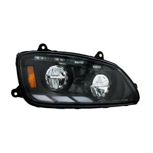 UNITED PACIFIC - 35882 - FARO LED NEGRO CON SEÑAL DE GIRO SECUENCIAL Y BARRAS DE LUCES DE POSICIÓN PARA KENWORTH T660 2008-17 - PASAJERO