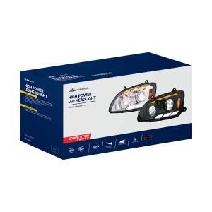 UNITED PACIFIC - UNITED PACIFIC - 35882 - FARO LED NEGRO CON SEÑAL DE GIRO SECUENCIAL Y BARRAS DE LUCES DE POSICIÓN PARA KENWORTH T660 2008-17 - PASAJERO - Image 8