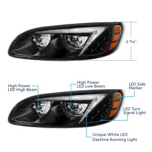 UNITED PACIFIC - UNITED PACIFIC - 35886 - FARO LED NEGRO PARA PETERBILT 386 (2005-2015) Y 387 (1999-2010) - PASAJERO - Image 6