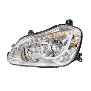 UNITED PACIFIC - 35889 - FARO CROMADO DE 45 LED DE ALTA POTENCIA CON SEÑAL DE GIRO SECUENCIAL PARA EL CONDUCTOR KENWORTH T680 2013-2021