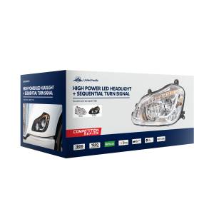 UNITED PACIFIC - UNITED PACIFIC - 35890 - FARO CROMADO DE 45 LED DE ALTA POTENCIA CON SEÑAL DE GIRO SECUENCIAL PARA KENWORTH T680-PASSENGER 2013-2021 - Image 8